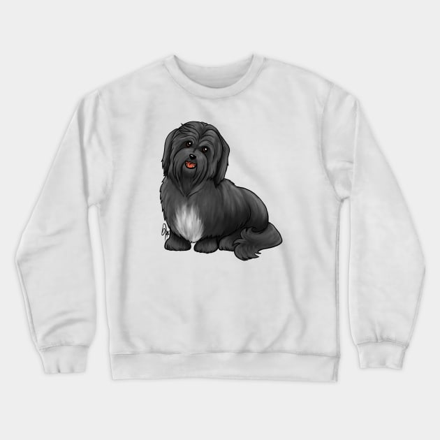 Dog - Havanese Dog - Black Crewneck Sweatshirt by Jen's Dogs Custom Gifts and Designs